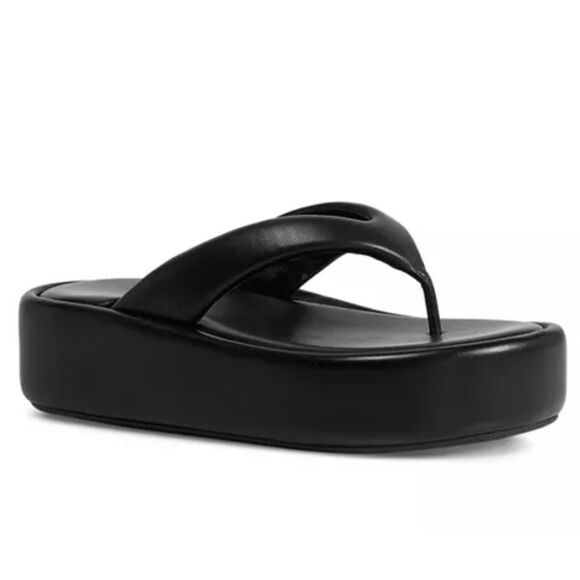 Balenciaga Padded Rise Platform Leather Thong Sandals in Black, Size 41 - Picture 15 of 15